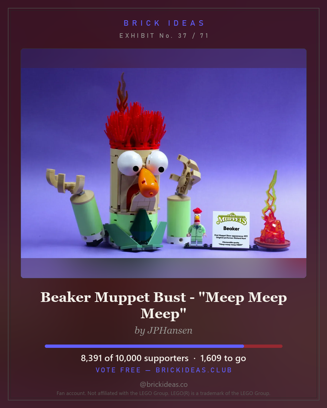 Beaker Muppet Bust - "Meep Meep Meep"